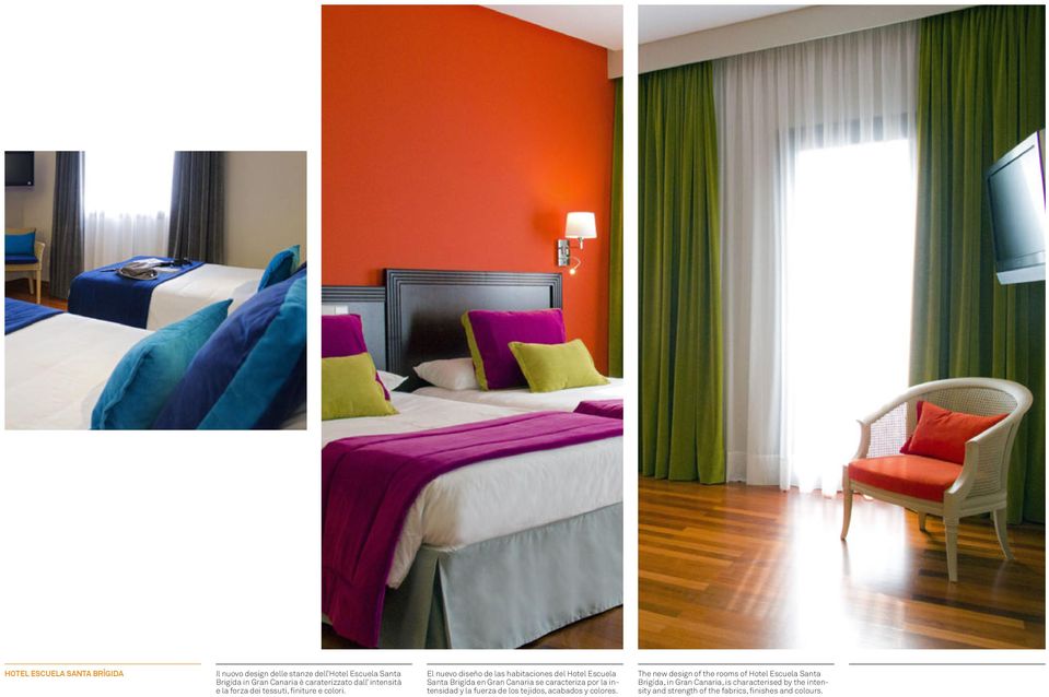 El nuevo diseño de las habitaciones del Hotel Escuela Santa Brigída en Gran Canaria se caracteriza por la intensidad y la
