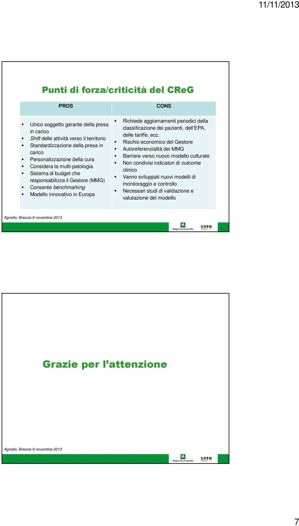 aggiornamenti periodici della classificazione dei pazienti, dell EPA, delle tariffe, ecc.