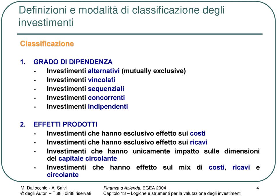 concorrenti - Investimenti indipendenti 2.