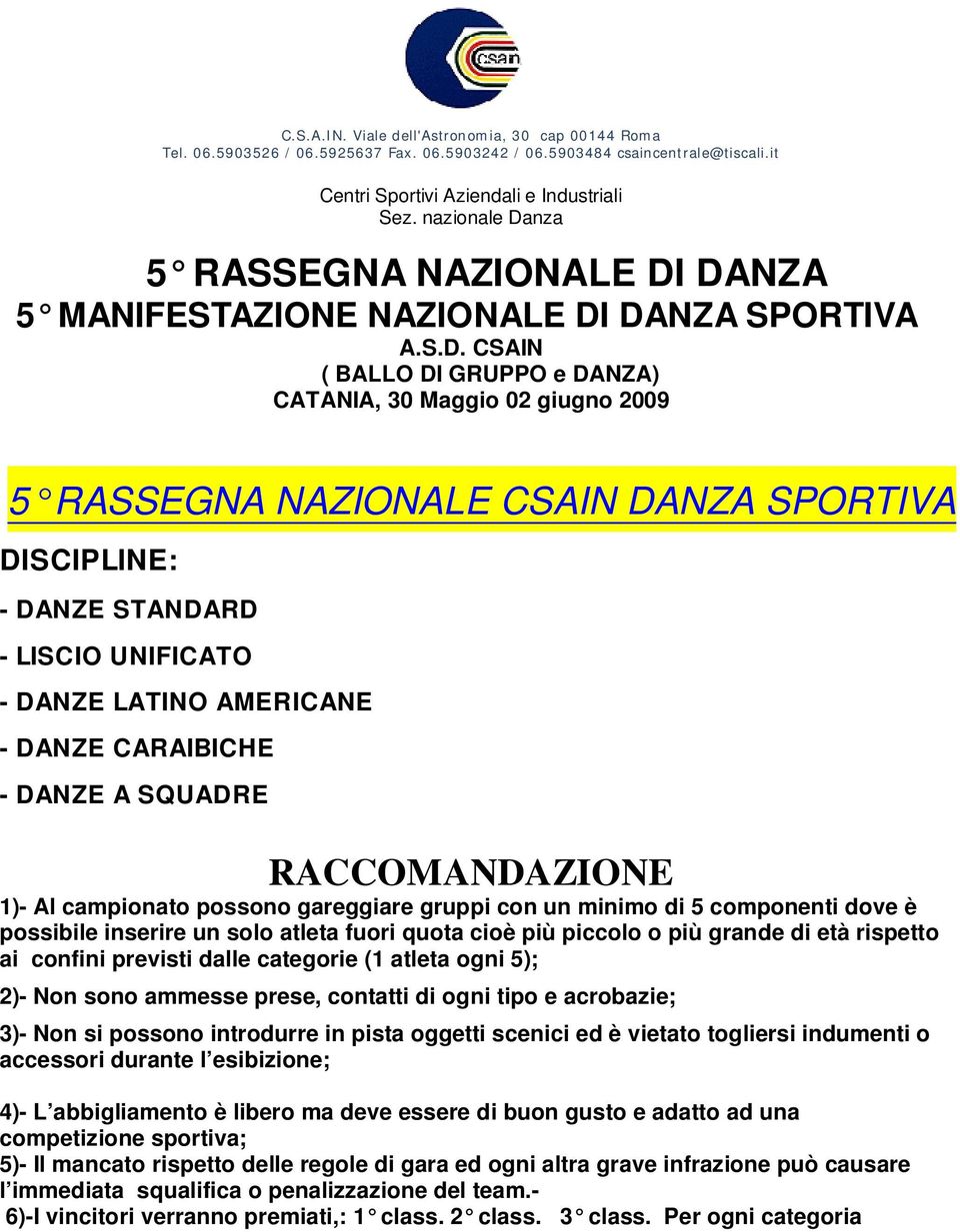 nza 5 RASSEGNA NAZIONALE DI