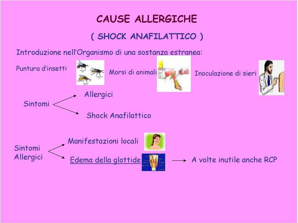 Inoculazione di sieri Sintomi Allergici Shock Anafilattico Sintomi