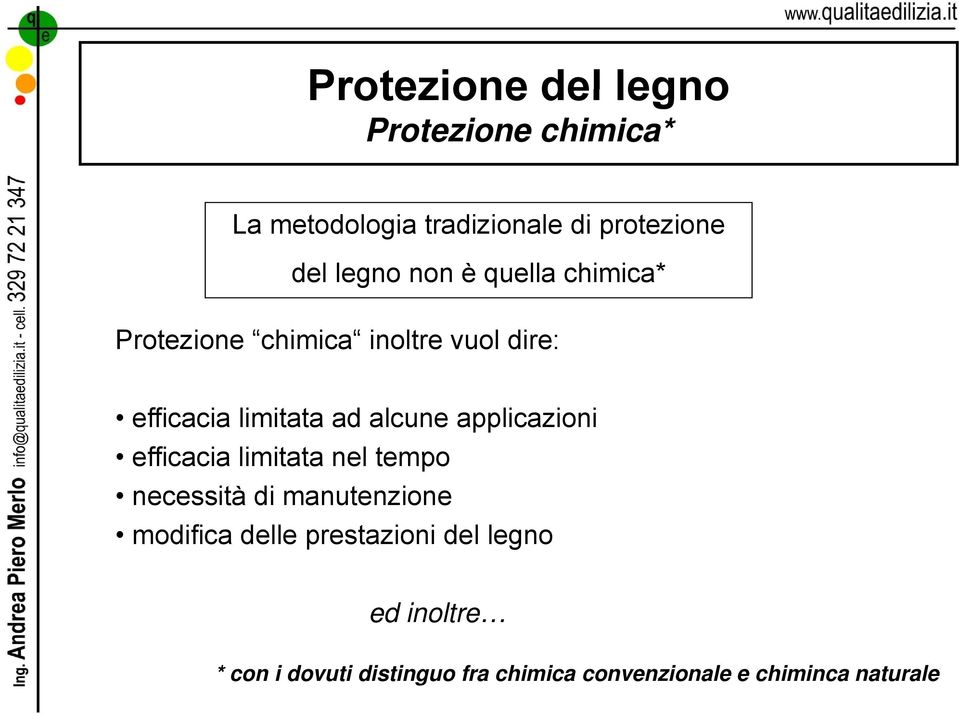 alcune applicazioni efficacia limitata nel tempo necessità di manutenzione modifica delle