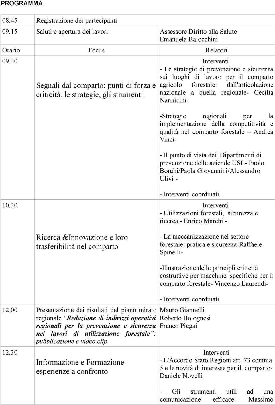 - Le strategie di prevenzione e sicurezza sui luoghi di lavoro per il comparto agricolo forestale: dall'articolazione nazionale a quella regionale- Cecilia Nannicini- -Strategie regionali per la