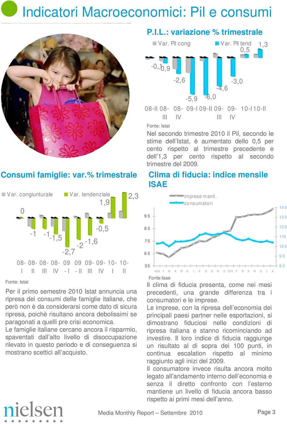 ripresa, poichè risultano ancora debolissimi se paragonati a quelli pre crisi economica.