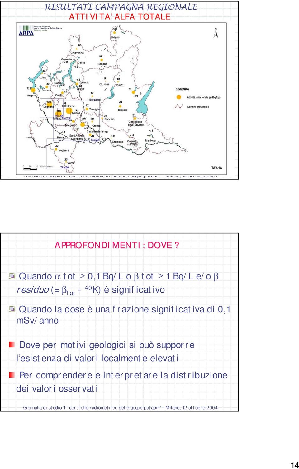 la dose è una frazione significativa di 0,1 msv/anno Dove per motivi geologici si può