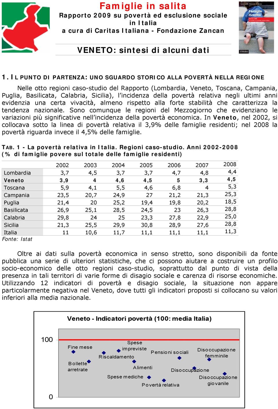 incidenza della povertà relativa negli ultimi anni evidenzia una certa vivacità, almeno rispetto alla forte stabilità che caratterizza la tendenza nazionale.