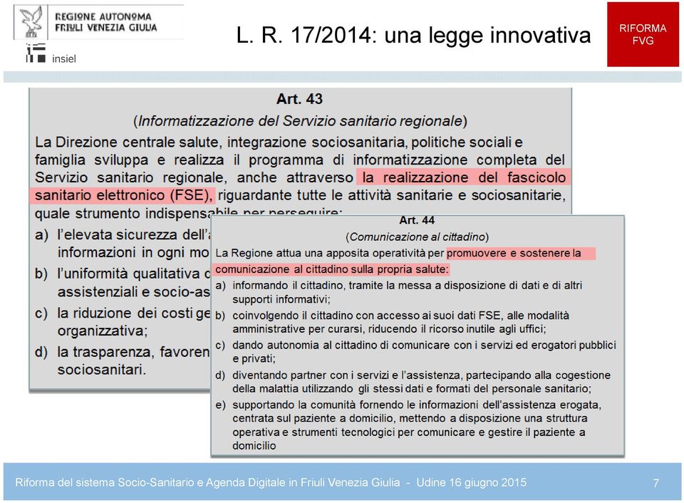 Socio-Sanitario e Agenda Digitale in