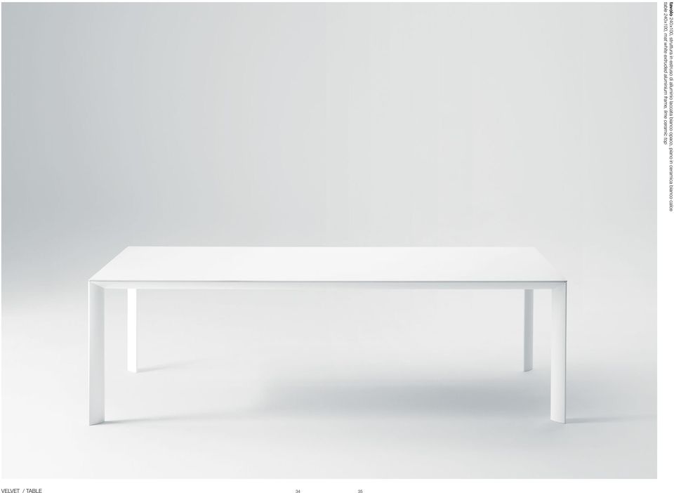 ceramica bianco calce table 240x100, mat white