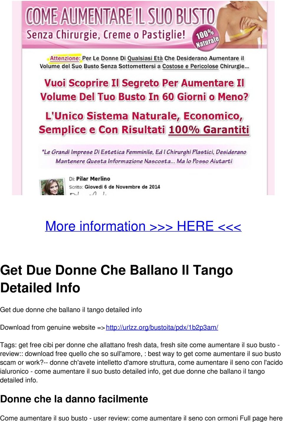 way to get come aumentare il suo busto scam or work?