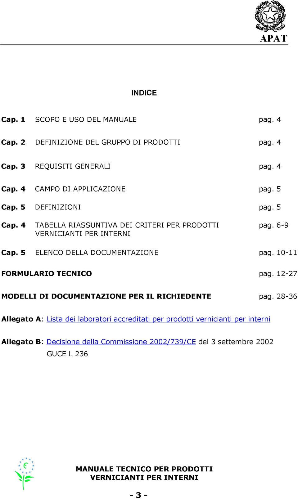 10-11 FORMULARIO TECNICO pag. 12-27 MODELLI DI DOCUMENTAZIONE PER IL RICHIEDENTE pag.
