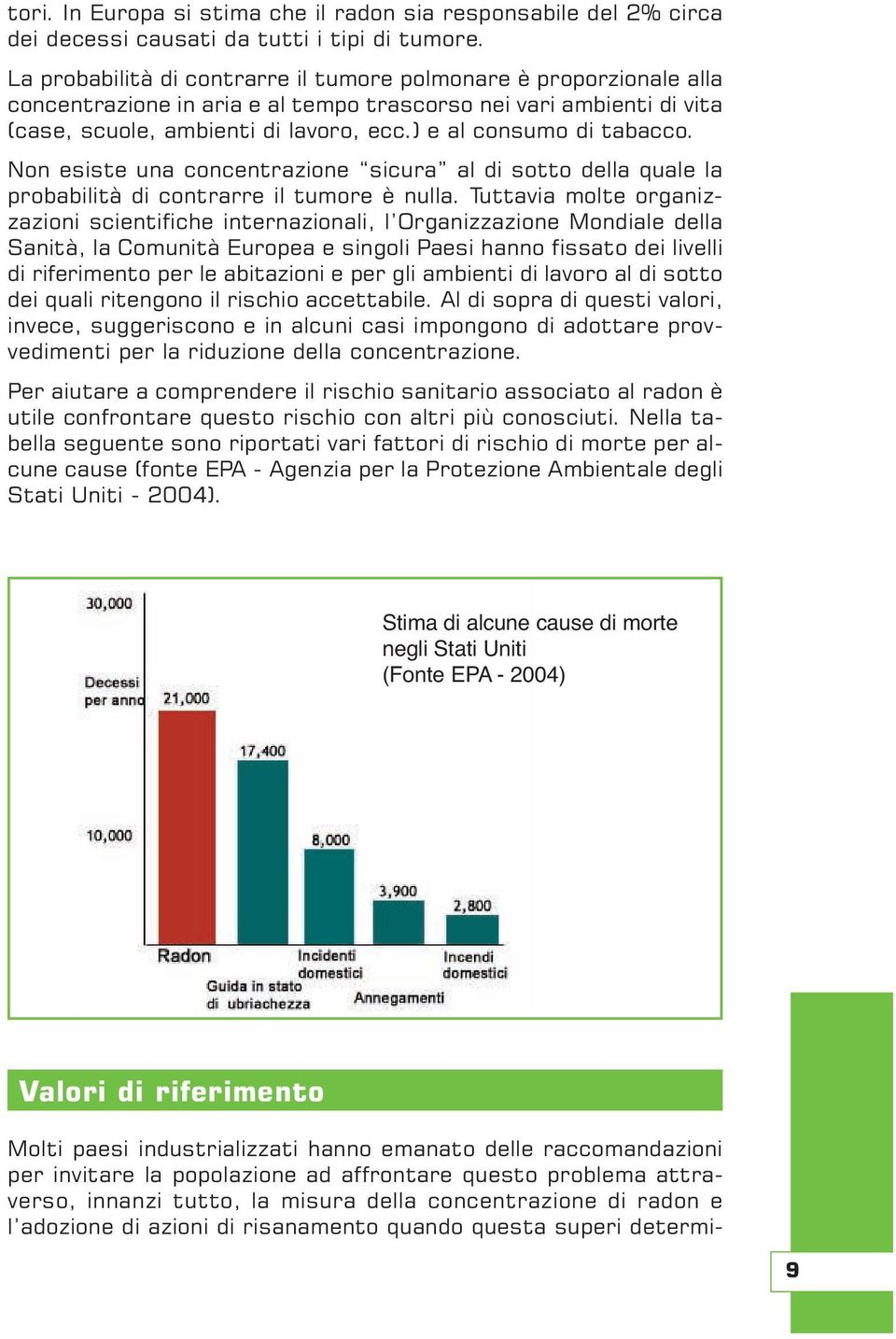 ) e al consumo di tabacco. Non esiste una concentrazione sicura al di sotto della quale la probabilità di contrarre il tumore è nulla.