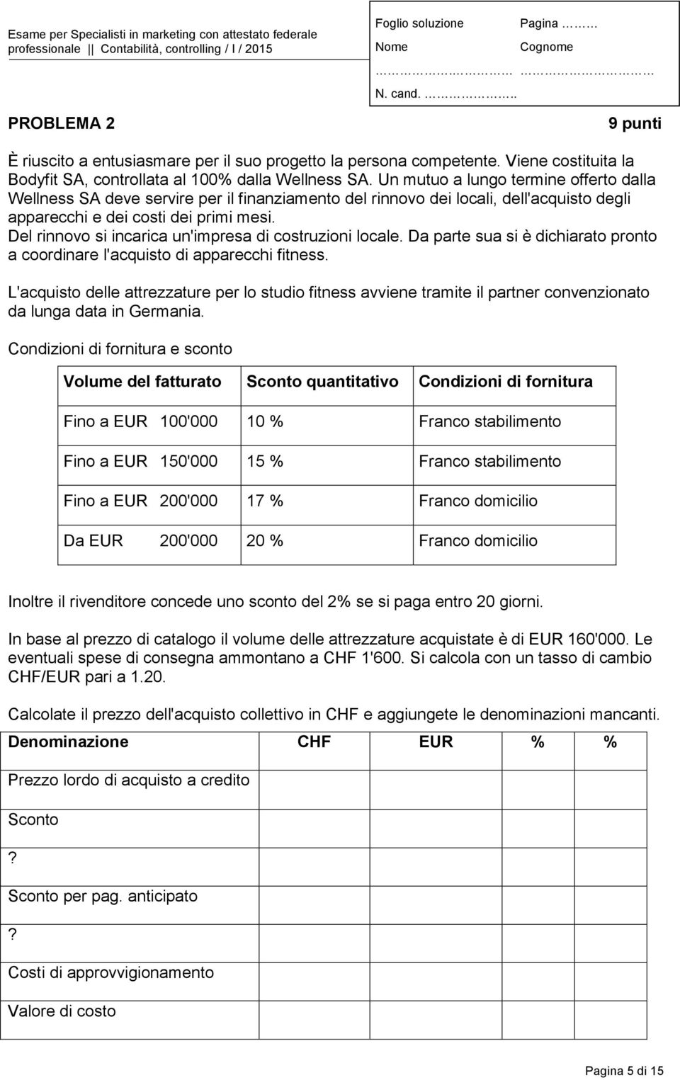 Del rinnovo si incarica un'impresa di costruzioni locale. Da parte sua si è dichiarato pronto a coordinare l'acquisto di apparecchi fitness.