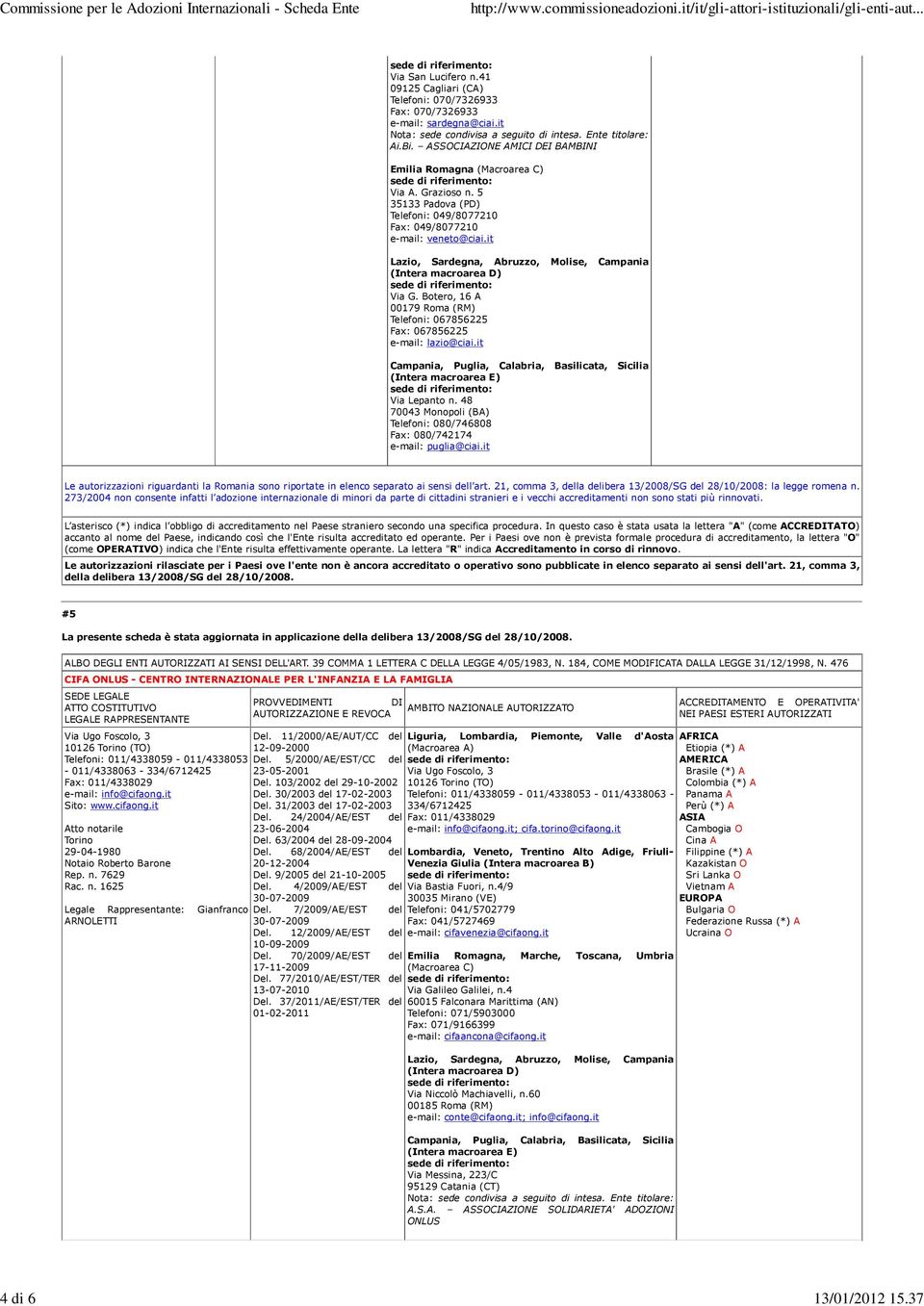 Botero, 16 A 00179 Roma (RM) Telefoni: 067856225 Fax: 067856225 e-mail: lazio@ciai.it Via Lepanto n. 48 70043 Monopoli (BA) Telefoni: 080/746808 Fax: 080/742174 e-mail: puglia@ciai.