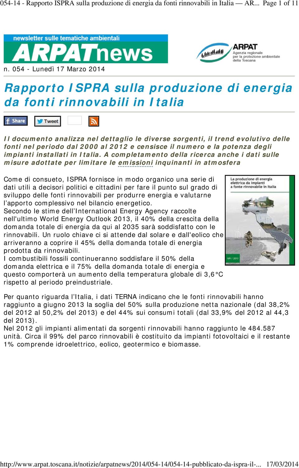 periodo dal 2000 al 2012 e censisce il numero e la potenza degli impianti installati in Italia.