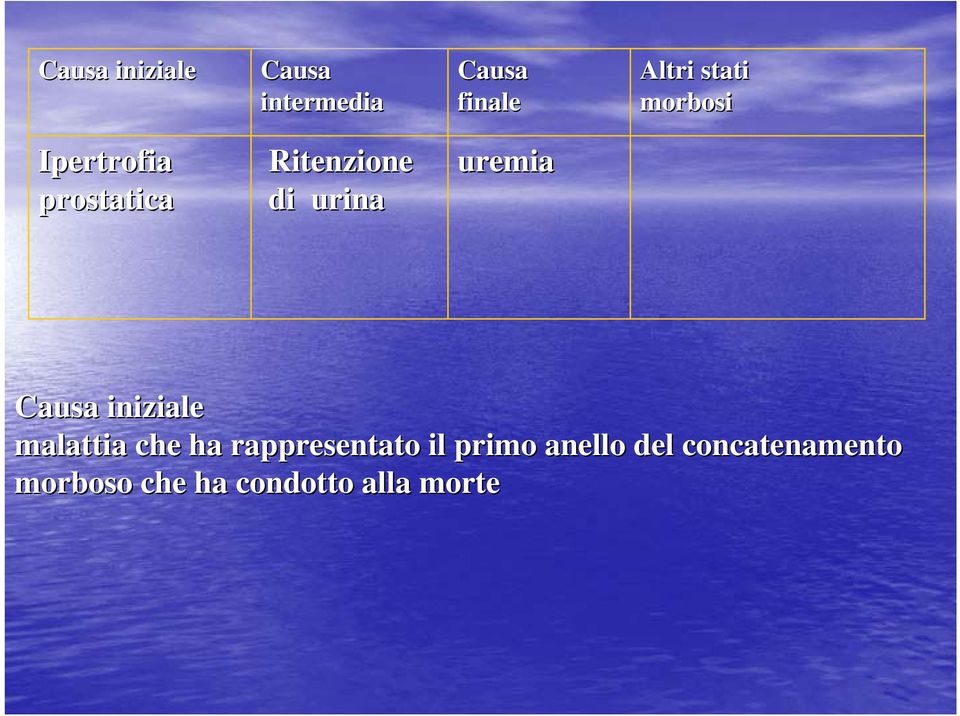 iniziale malattia che ha rappresentato il primo