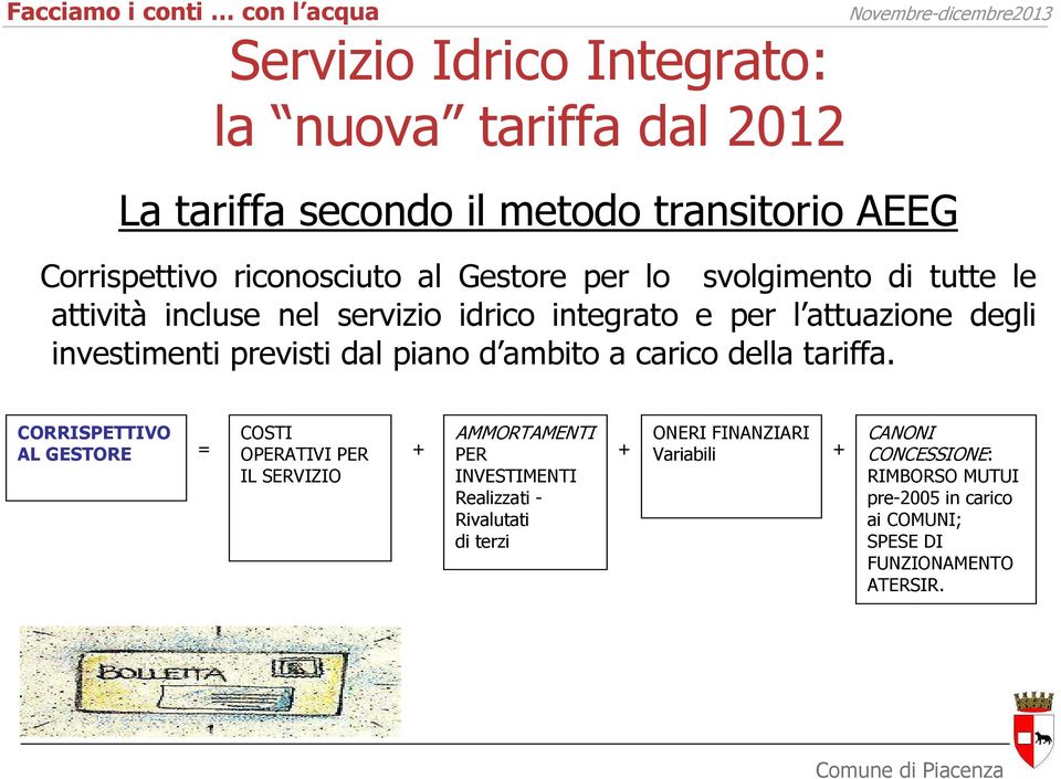 ambito a carico della tariffa.