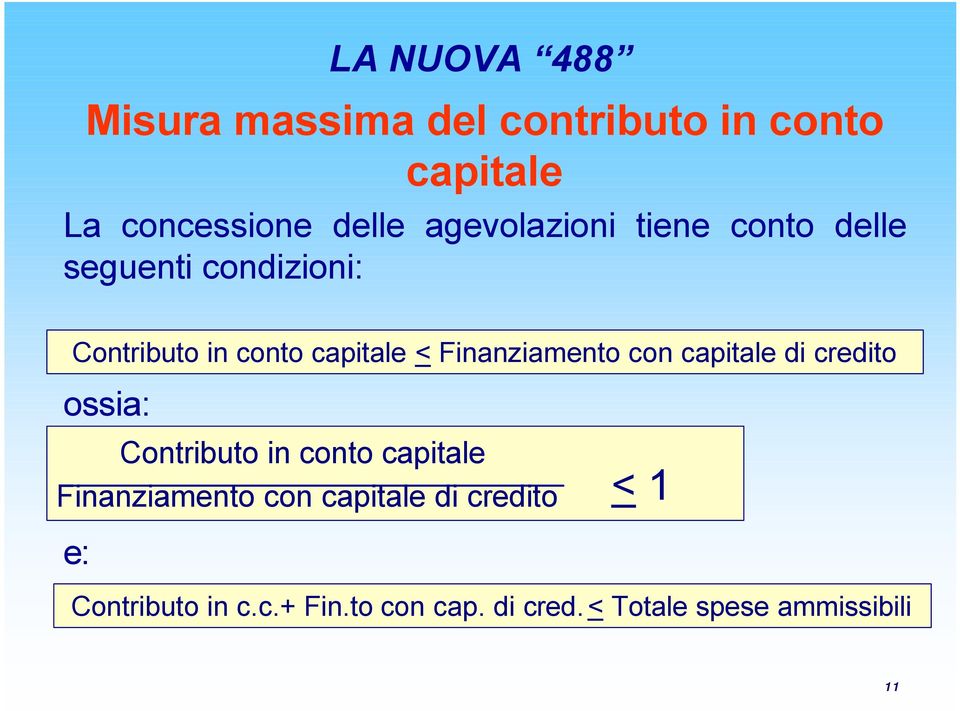 con capitale di credito ossia: Contributo in conto capitale Finanziamento con