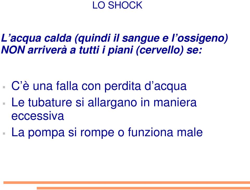 se: C è una falla con perdita d acqua Le tubature si