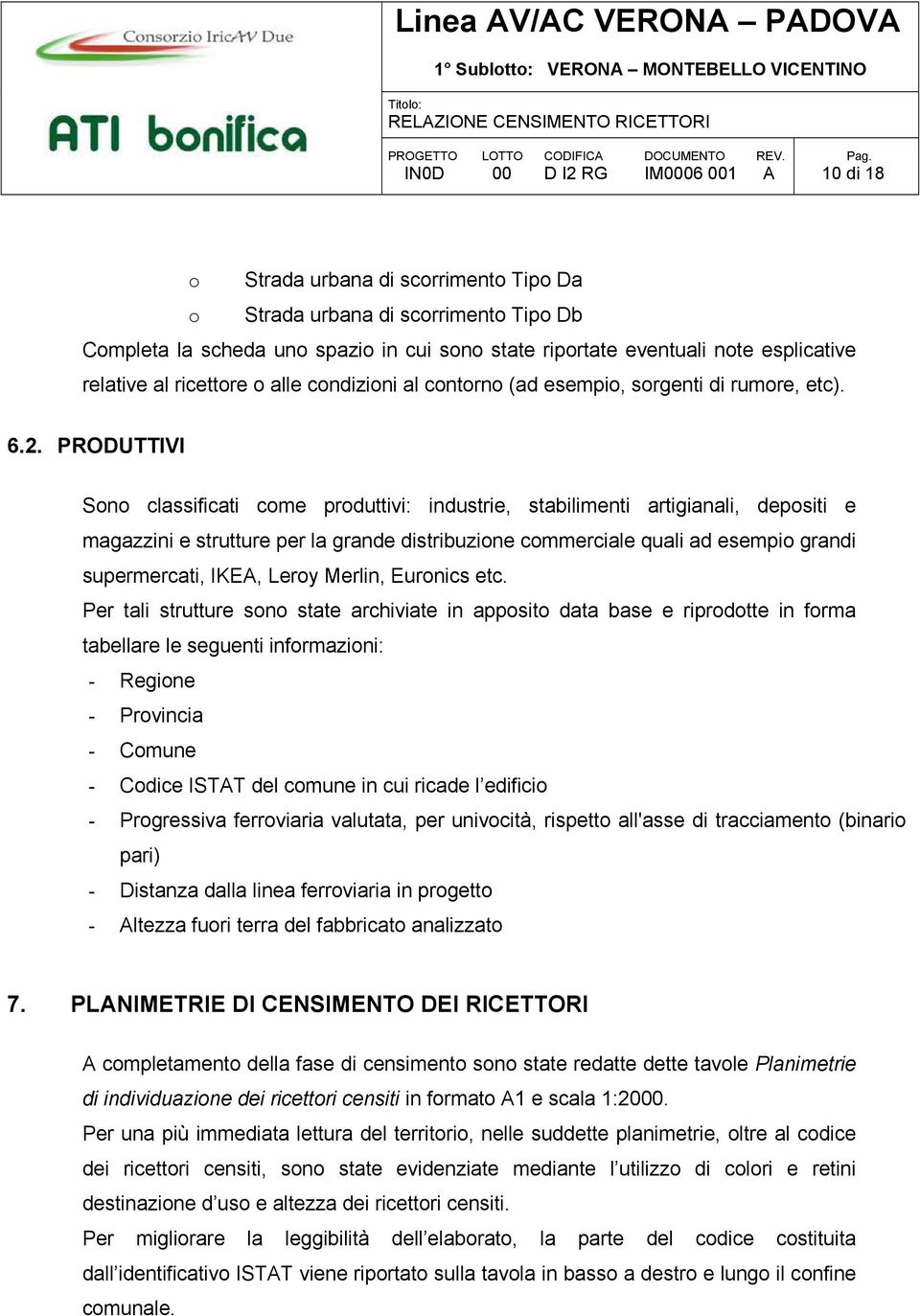 PRODUTTIVI Sono classificati come produttivi: industrie, stabilimenti artigianali, depositi e magazzini e strutture per la grande distribuzione commerciale quali ad esempio grandi supermercati, IKEA,