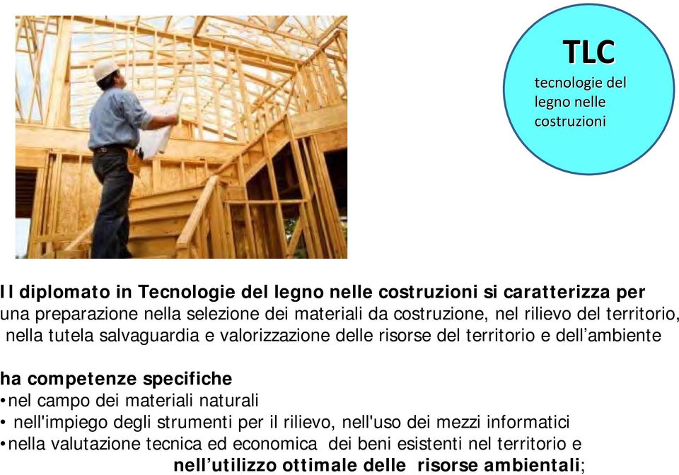 territorio e dell ambiente ha competenze specifiche nel campo dei materiali naturali nell'impiego degli strumenti per il rilievo, nell'uso