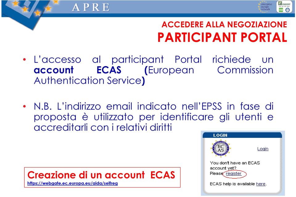 L indirizzo email indicato nell EPSS in fase di proposta è utilizzato per identificare