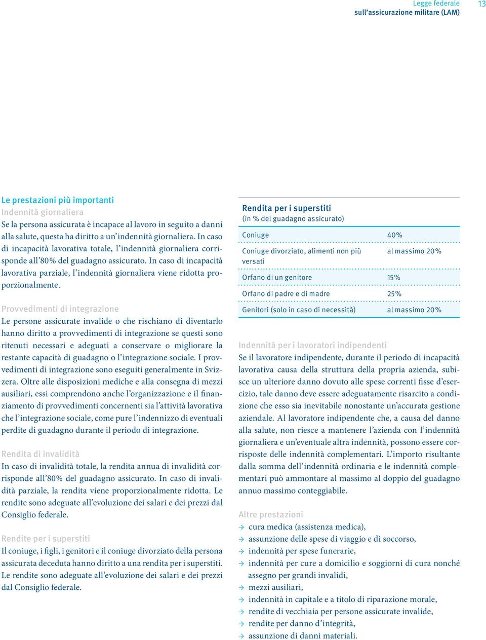 In caso di incapacità lavorativa parziale, l indennità giornaliera viene ridotta proporzionalmente.