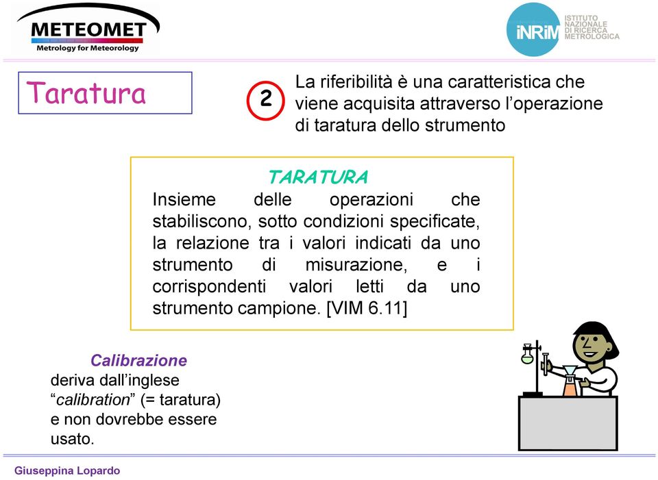 relazione tra i valori indicati da uno strumento di misurazione, e i corrispondenti valori letti da uno