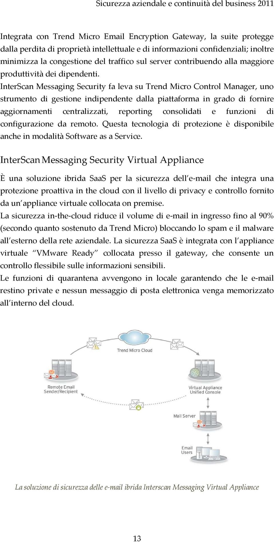 InterScan Messaging Security fa leva su Trend Micro Control Manager, uno strumento di gestione indipendente dalla piattaforma in grado di fornire aggiornamenti centralizzati, reporting consolidati e