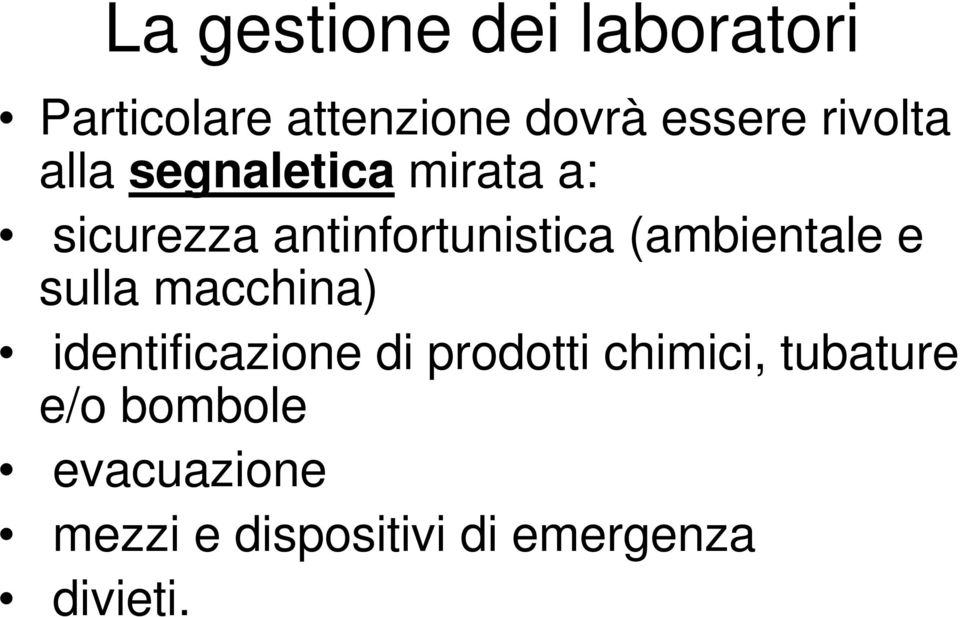 (ambientale e sulla macchina) identificazione di prodotti chimici,