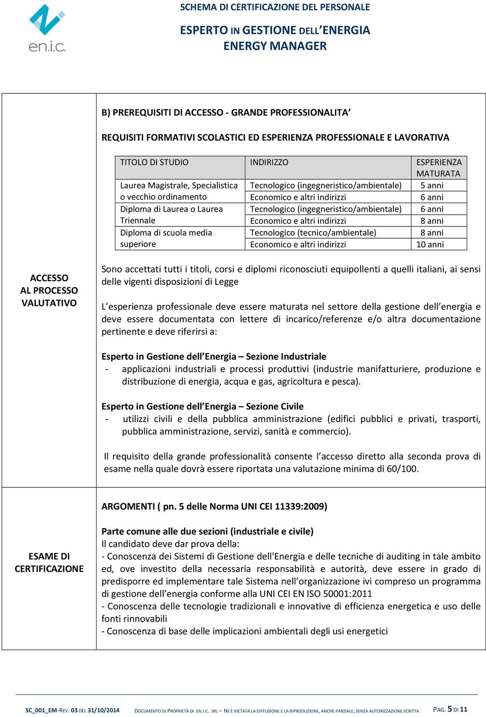 Triennale Economico e altri indirizzi 8 anni Diploma di scuola media Tecnologico (tecnico/ambientale) 8 anni superiore Economico e altri indirizzi anni ACCESSO AL PROCESSO VALUTATIVO Sono accettati