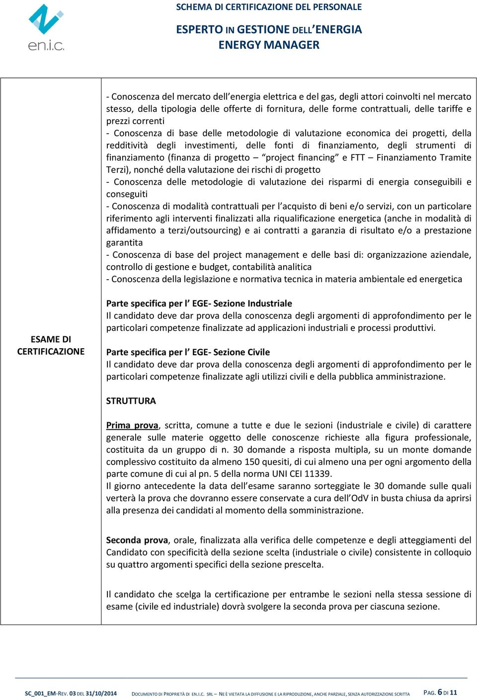 progetto project financing e FTT Finanziamento Tramite Terzi), nonché della valutazione dei rischi di progetto - Conoscenza delle metodologie di valutazione dei risparmi di energia conseguibili e