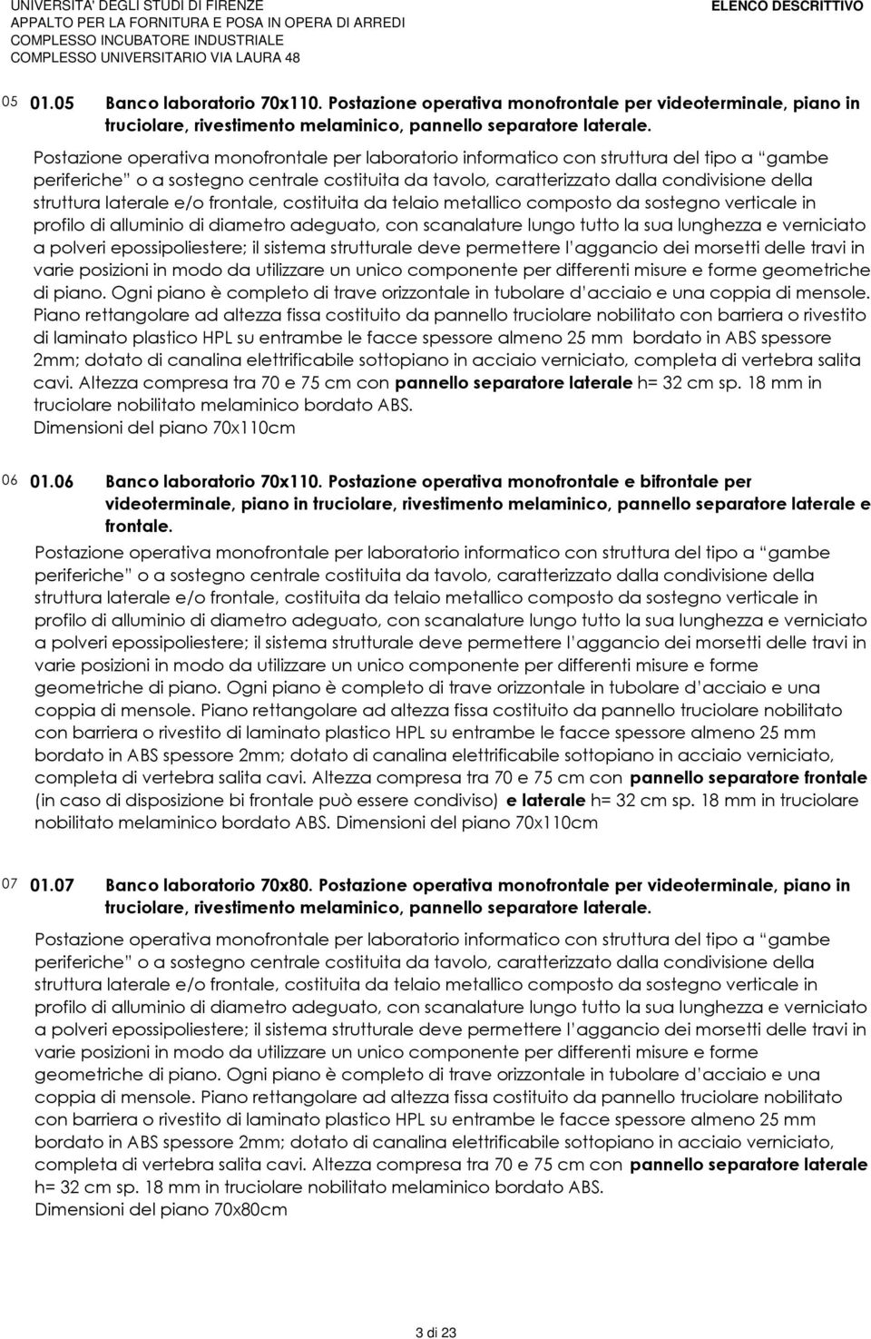 laterale e/o frontale, costituita da telaio metallico composto da sostegno verticale in profilo di alluminio di diametro adeguato, con scanalature lungo tutto la sua lunghezza e verniciato a polveri