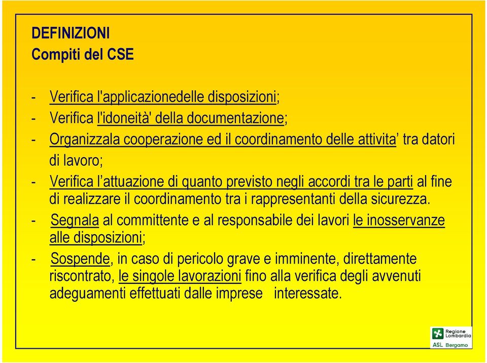 coordinamento tra i rappresentanti della sicurezza.