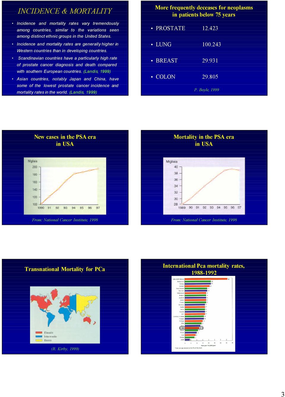 Scandinavian countries have a particularly high rate of prostate cancer diagnosis and death compared with southern European countries.