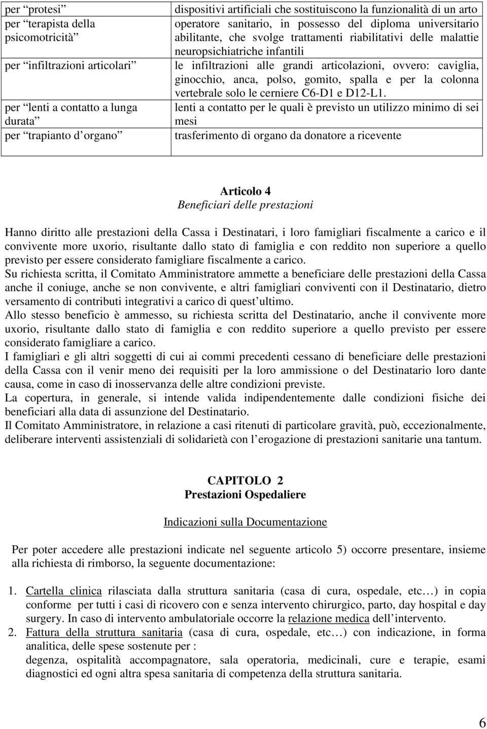 articolazioni, ovvero: caviglia, ginocchio, anca, polso, gomito, spalla e per la colonna vertebrale solo le cerniere C6-D1 e D12-L1.