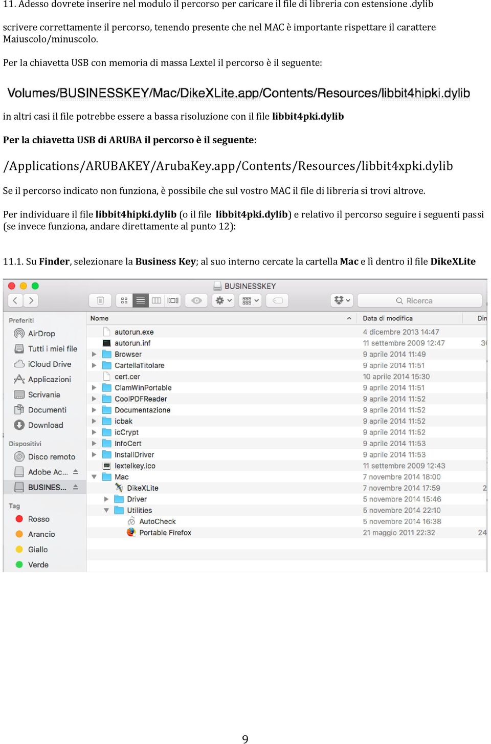 Per la chiavetta USB con memoria di massa Lextel il percorso è il seguente: in altri casi il file potrebbe essere a bassa risoluzione con il file libbit4pki.