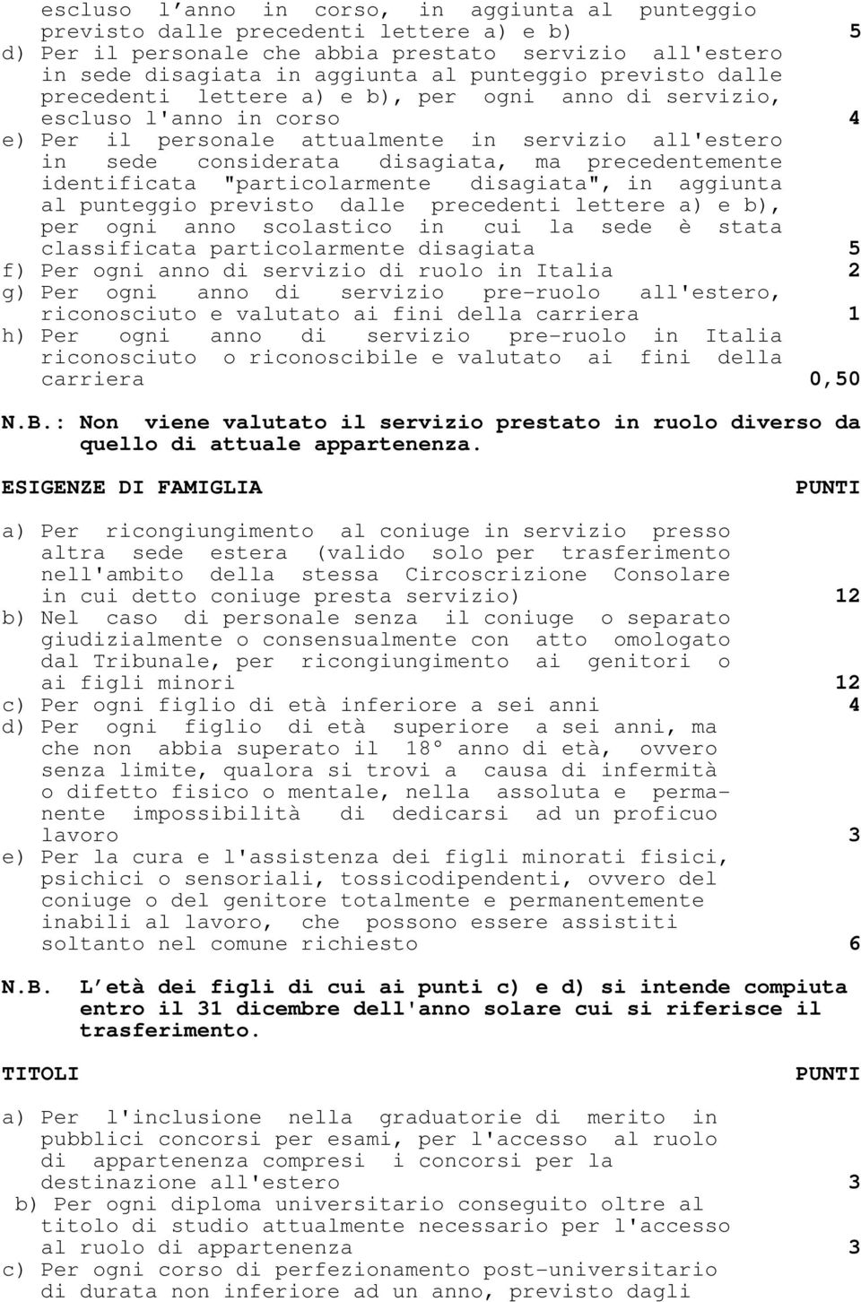 precedentemente identificata "particolarmente disagiata", in aggiunta al punteggio previsto dalle precedenti lettere a) e b), per ogni anno scolastico in cui la sede è stata classificata