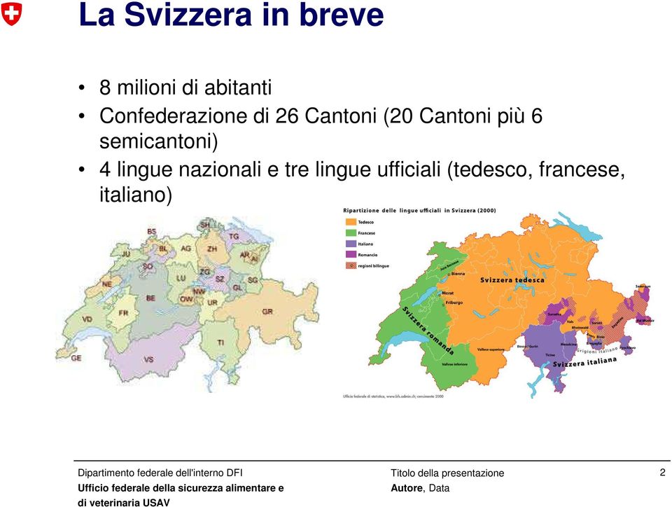 più 6 semicantoni) 4 lingue nazionali e tre