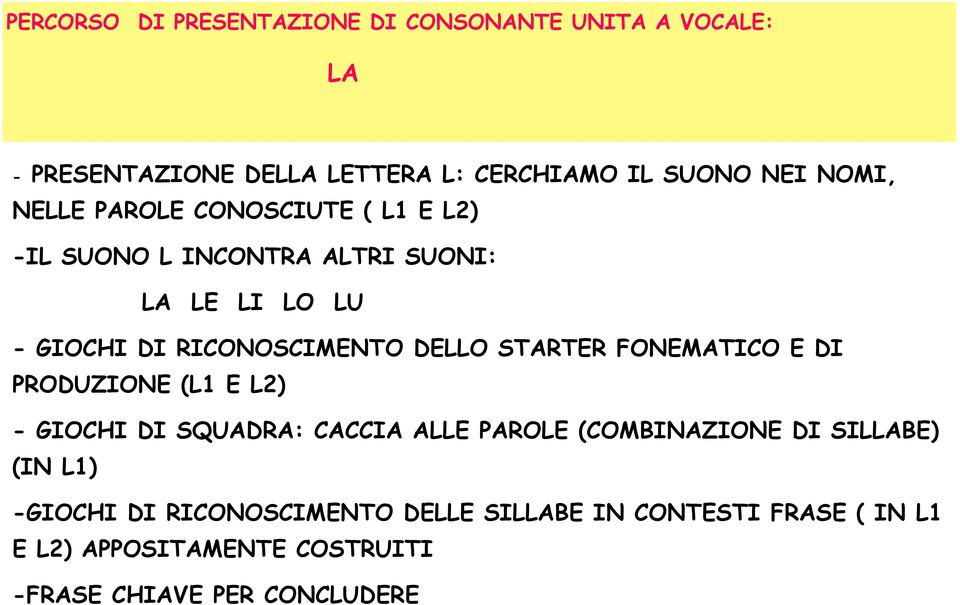 STARTER FONEMATICO E DI PRODUZIONE (L1 E L2) - GIOCHI DI SQUADRA: CACCIA ALLE PAROLE (COMBINAZIONE DI SILLABE) (IN L1)