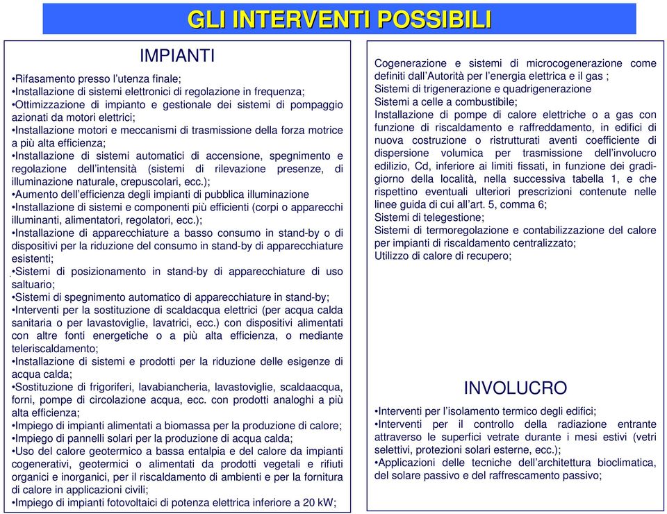 regolazione dell intensità (sistemi di rilevazione presenze, di illuminazione naturale, crepuscolari, ecc.