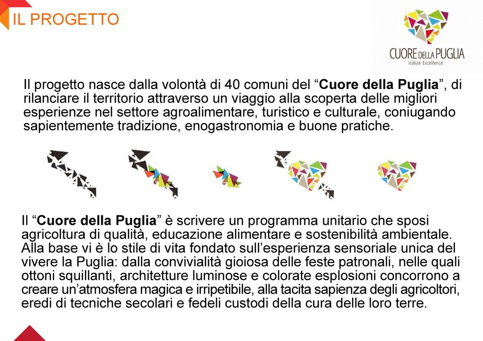 Il Cuore della Puglia è scrivere un programma unitario che sposi agricoltura di qualità, educazione alimentare e sostenibilità ambientale.