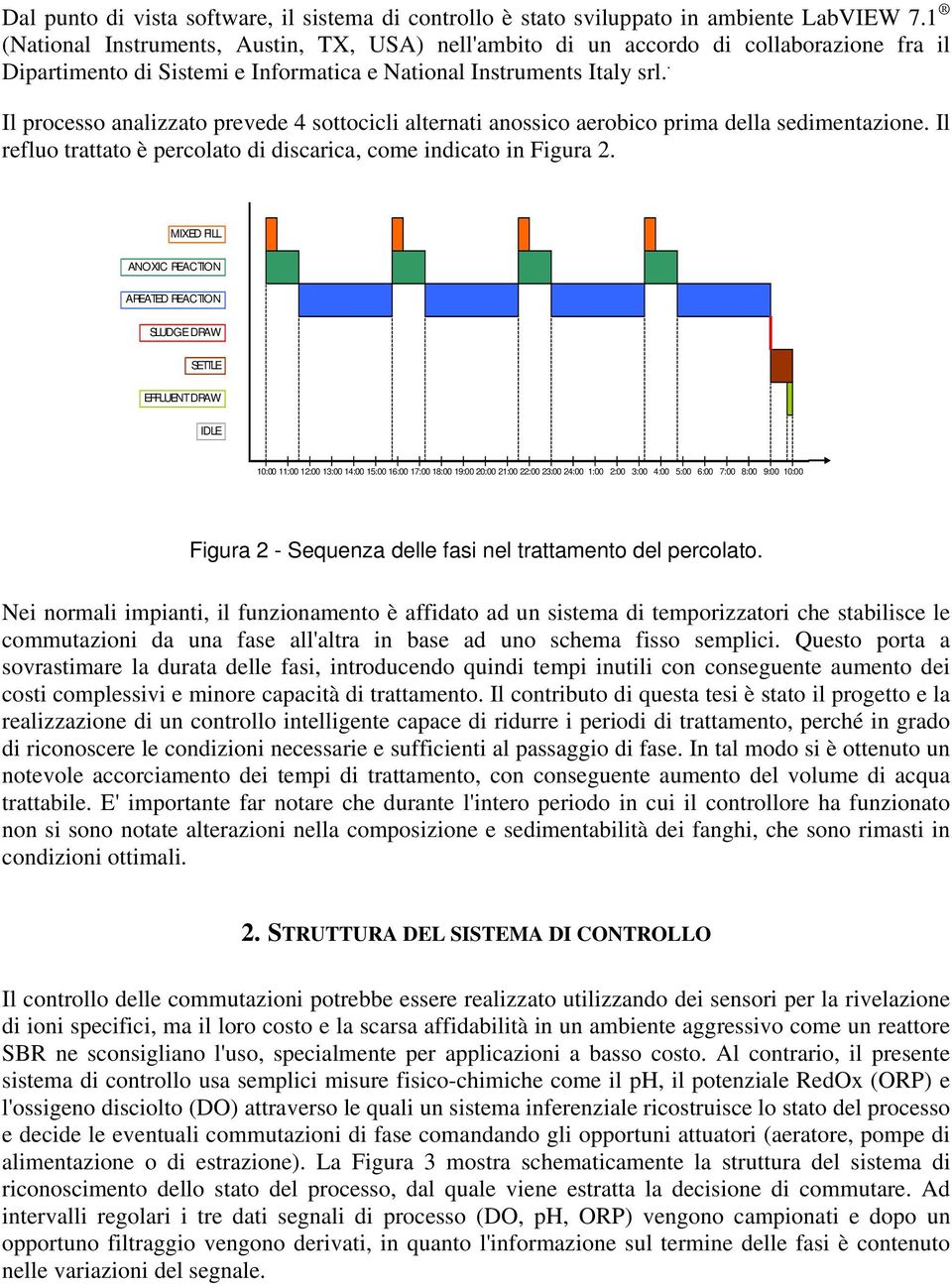 . Il processo analizzao prevede 4 soocicli alernai anossico aerobico prima della sedimenazione. Il refluo raao è percolao di discarica, come indicao in Figura 2.