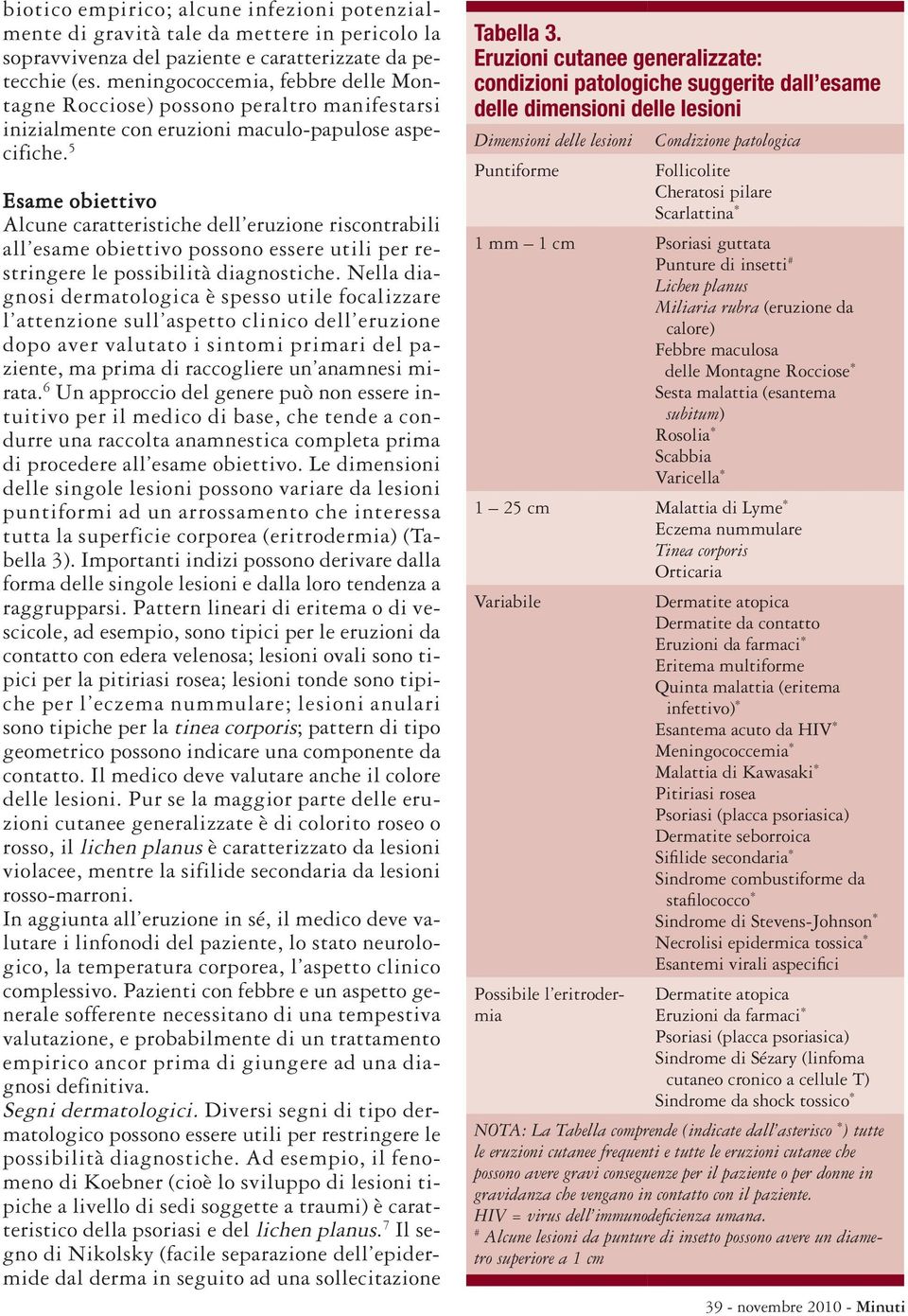 5 Esame obiettivo Alcune caratteristiche dell eruzione riscontrabili all esame obiettivo possono essere utili per restringere le possibilità diagnostiche.