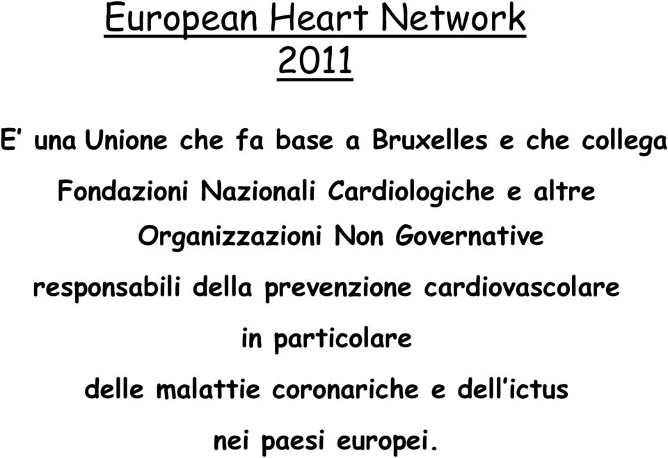 Organizzazioni Non Governative responsabili della prevenzione