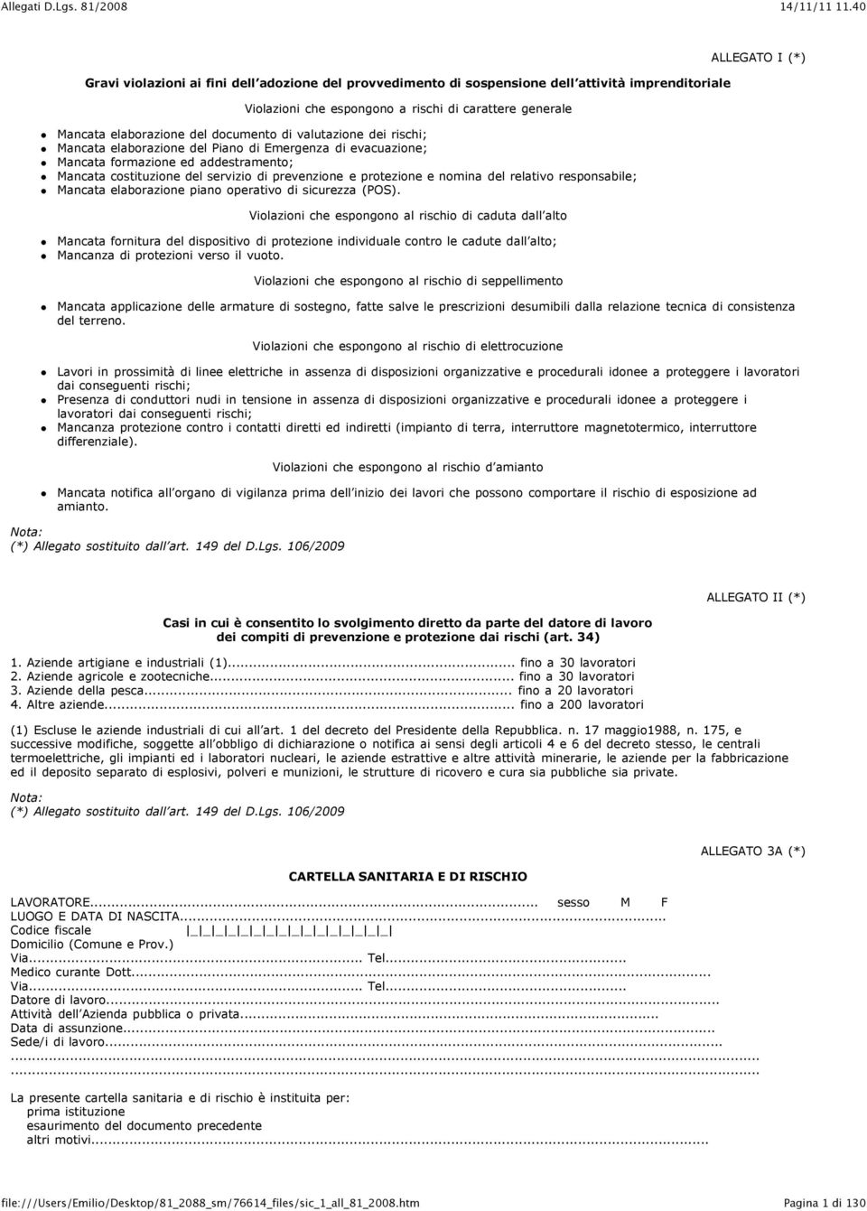 relativo responsabile; Mancata elaborazione piano operativo di sicurezza (POS).