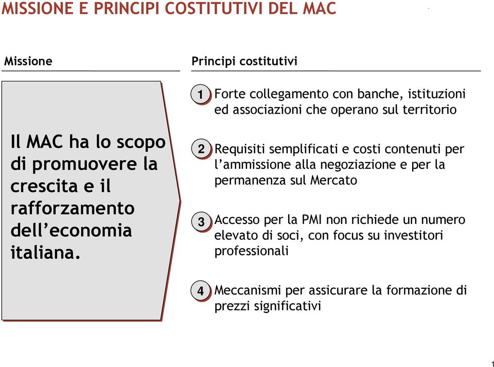 2 3 Requisiti semplificati e costi contenuti per l ammissione alla negoziazione e per la permanenza sul Mercato Accesso per la PMI