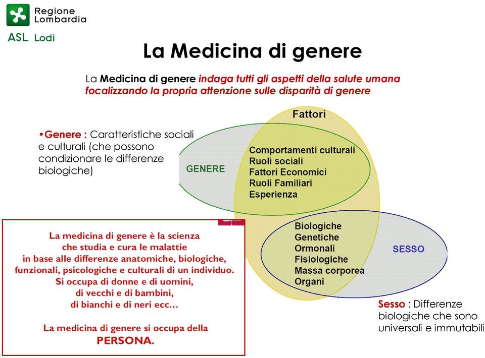 Genere :Caratteristiche sociali e culturali (che possono condizionare le