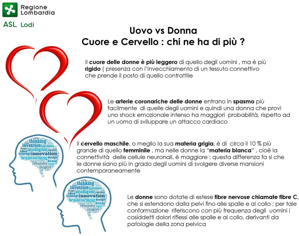 donne entrano in spasmo più facilmente di quelle degli uomini e quindi una donna che provi uno shock emozionale intenso ha maggiori probabilità, rispetto ad un uomo di sviluppare un attacco cardiaco