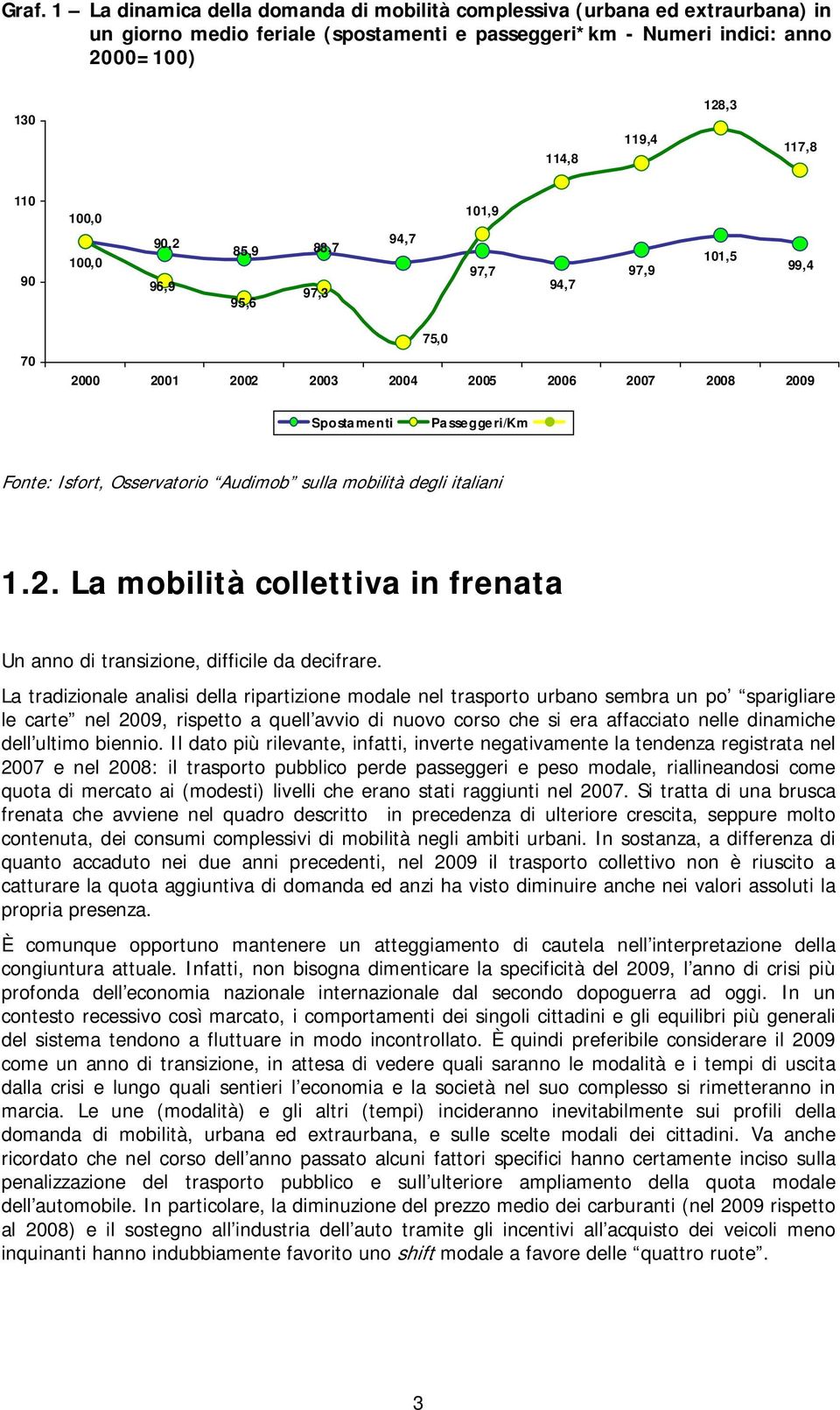 Audimob sulla mobilità degli italiani 1.2. La mobilità collettiva in frenata Un anno di transizione, difficile da decifrare.