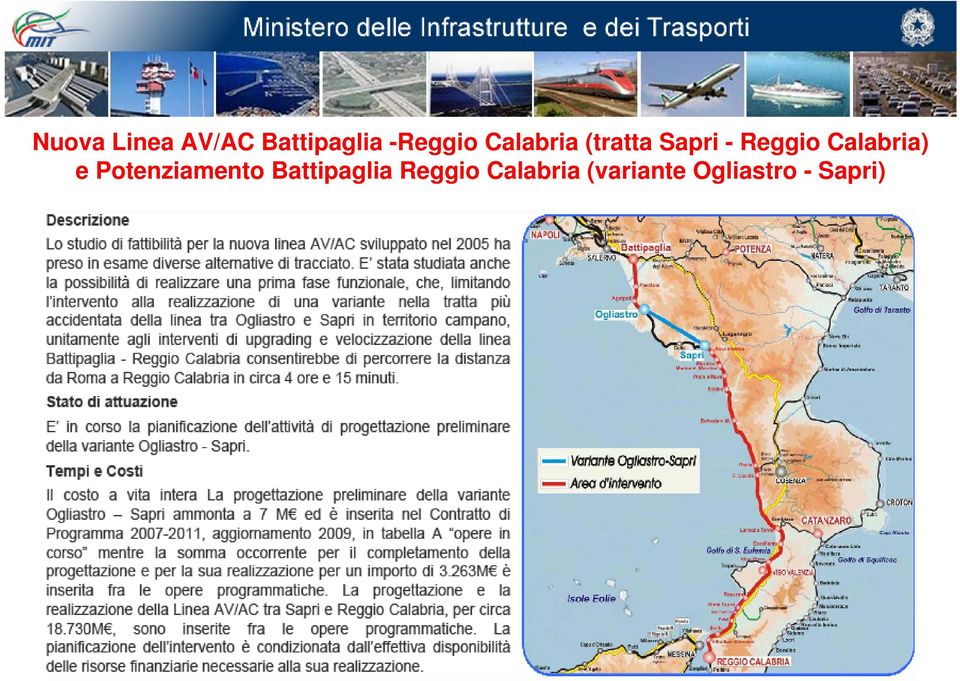 Calabria) e Potenziamento Battipaglia